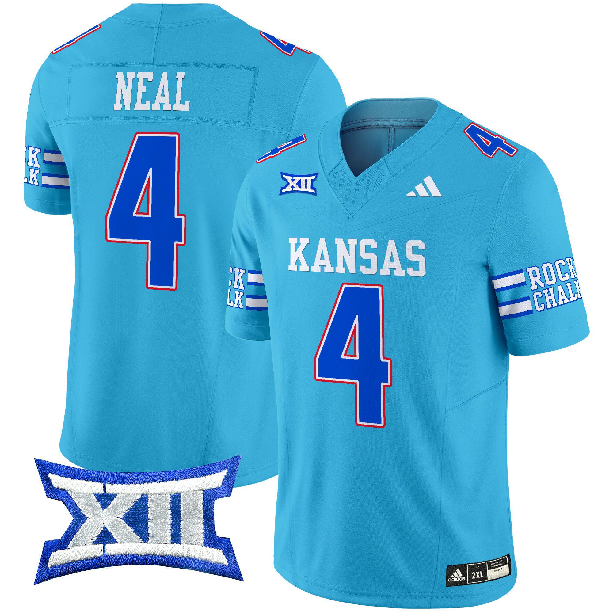 Men Kansas Jayhawks #4 Neal Light Blue 2024 Vapor Limited NCAA Jersey
